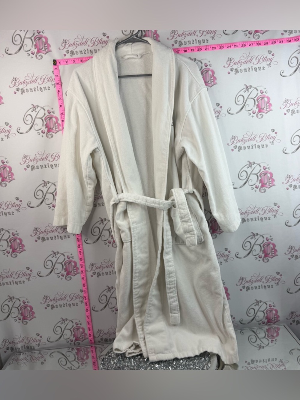 Robe spa halcyon BC tie up waist Classic Cream Spa Robe unisex Bathrobe